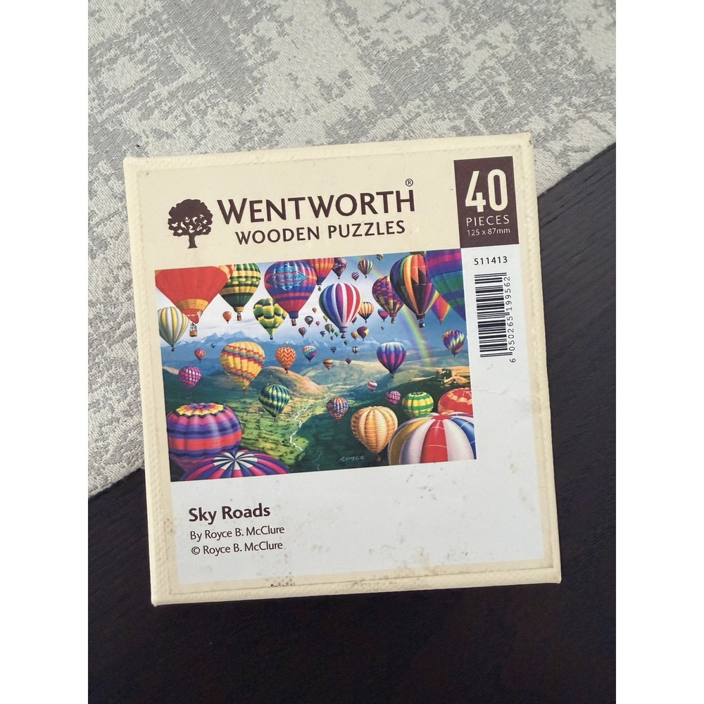 Wentworth Wooden Puzzle 40 pc Sky Roads Hot Air Balloon MISSING 1 PIECE
